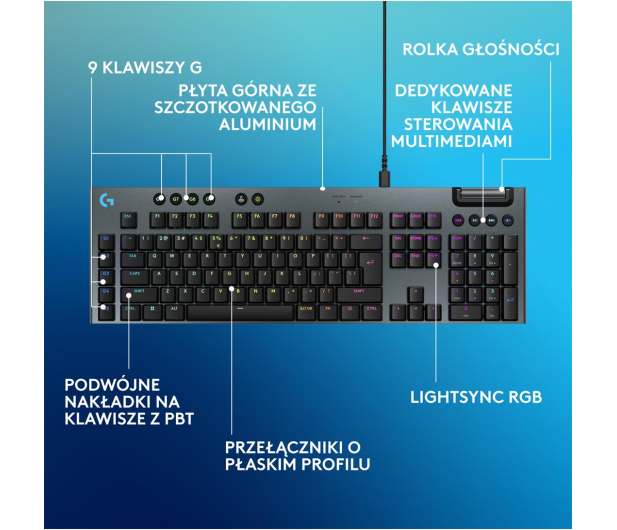 LOGITECH G915 X Tactile czarny 920-012942 - 1276177 - zdjęcie 6